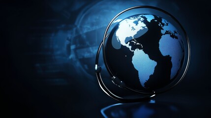 3D Medical Globe with High Contrast Bright Background