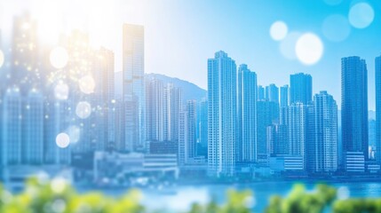 Fototapeta premium Bright Cityscape with Environmental Focus and Textures