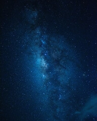 A stunning astrophotography image of the Milky Way galaxy, showcasing its luminous core and vibrant cosmic colors in deep space. This high-resolution photograph captures the intricate details of stars