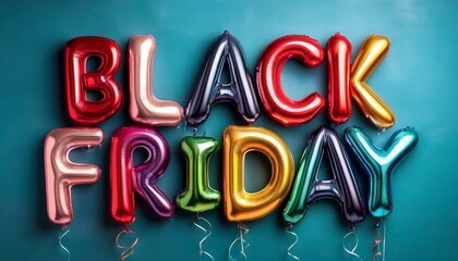 black fridayの文字を模った風船。aiで生成