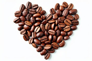 Delightful Heart-Shaped Arrangement of Dark Roast Coffee Beans Perfect for Coffee Lovers and Gourmet Gift Ideas