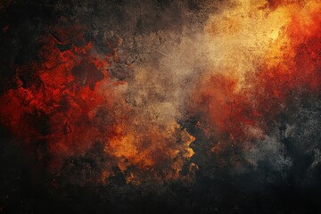 Fiery orange and dark red grunge texture; abstract art background. Ideal for dark themes, horror, or intense projects needing a dramatic backdrop.