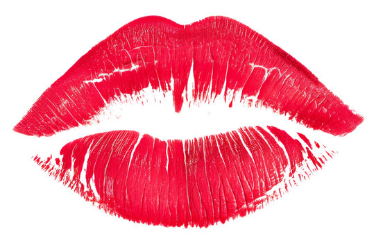 recommend clip art: High-Quality PNG red lips kiss mark on white background