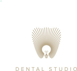 Tooth dentistry or dentist personal branding or clinic line art logo design