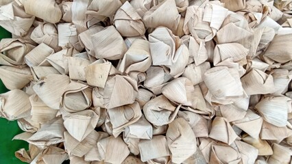 Wajik Wrapped in Bamboo Leaves at Traditional Market

