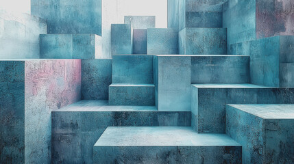 Colorful Collection of Geometric Blocks Arranged in a Creative Pattern Displaying Various Shapes Sizes and Textures Evoking a Playful and Artistic Atmosphere in a Bright Environment