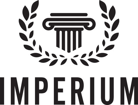 caesar imperium rome tample in capitol of athens logo design