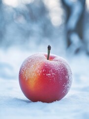 nectarine isolated on winter background