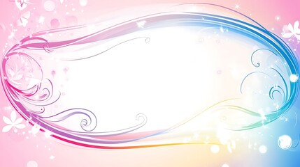 Pastel Swirls Floral Frame Design Background
