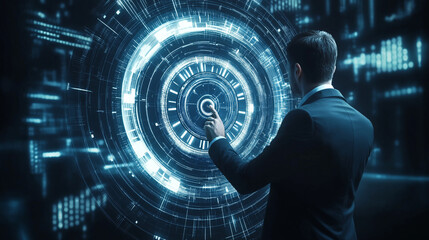 Modern Digital Business Visualization with Interactive Holographic Clock