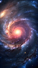 Obraz premium Majestic Spiral Galaxy Illuminating the Cosmic Expanse with Radiant Arms and Shimmering Stars