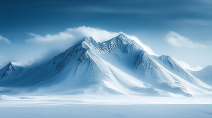 White snowy mountains under a vibrant blue sky symbolizing travel lifestyle resilience and challenges ideal for adventurous journeys or serene getaways capturing nature's majestic and inspiring essenc