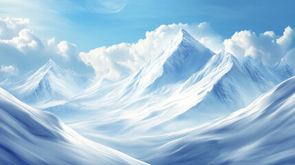 White snowy mountains under a vibrant blue sky symbolizing travel lifestyle resilience and challenges ideal for adventurous journeys or serene getaways capturing nature's majestic and inspiring essenc