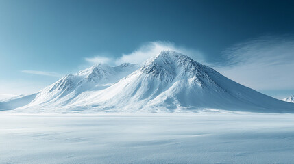 White snowy mountains under a vibrant blue sky symbolizing travel lifestyle resilience and challenges ideal for adventurous journeys or serene getaways capturing nature's majestic and inspiring essenc
