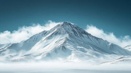 White snowy mountains under a vibrant blue sky symbolizing travel lifestyle resilience and challenges ideal for adventurous journeys or serene getaways capturing nature's majestic and inspiring essenc