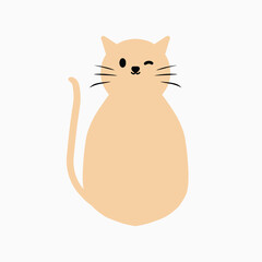orange cat design cute with wink eyes