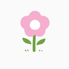 pink flower design with leaf right and left