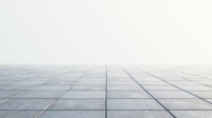 Empty paved area in morning mist, perfect backdrop for product display