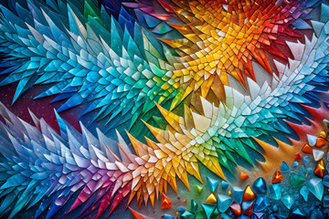 Obraz premium Geometric Background a pattern of glowing multicolor ice mosaic