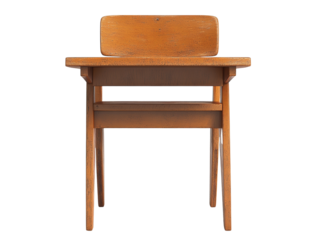 Classic wooden school desk with a simple design.