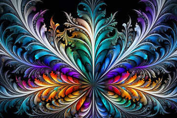 Geometric Background fractal Julia Collection Graphics background a pattern of glowing multicolor ice mosaic