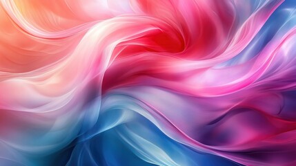 Obraz premium Background vibrant blend of swirling pink, red, and blue hues in an abstract fluid art composition, perfect for dynamic backfrop and creative backgrounds