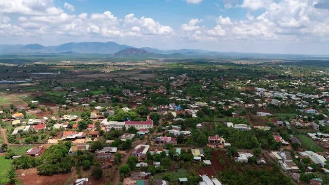 Hyperlapse of Vietnam's Countryside from an Elevated Perspective