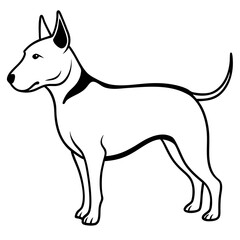 Bull Terrier Silhouette Vector on White Background