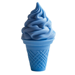 Delicious blue soft serve ice cream cone.