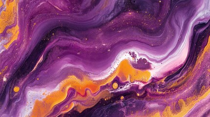 Abstract swirling patterns in purple and orange hues, evoking a sense of fluidity and movement.
