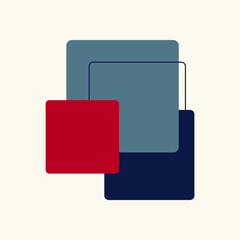 A simple abstract image featuring three overlapping squares