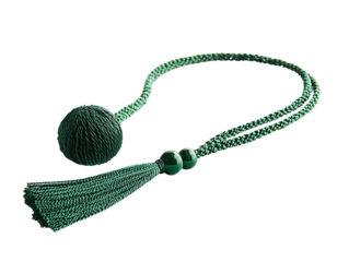 Elegant green prayer beads with tassel design
