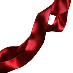 Elegant red satin ribbon flowing gracefully.