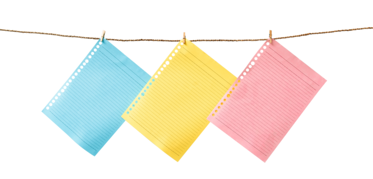 paper note hanging on clothesline
