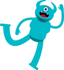 Monster Character Jumping and Flying

