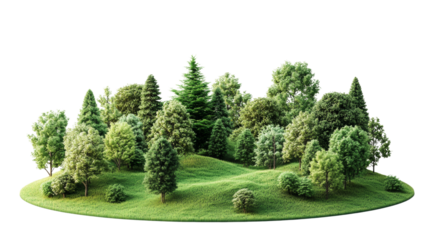 Lush green forest with diverse trees and foliage.