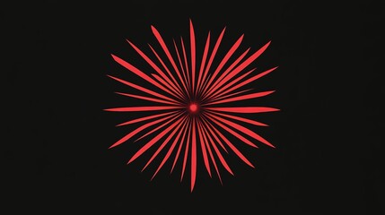 Obraz premium Simple red color fireworks design, featuring a bold and striking display of vibrant red sparks. This minimalistic firework design captures the essence of celebration and excitement,