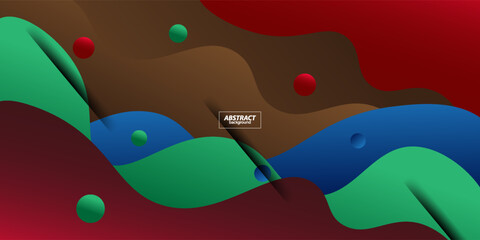 Abstract 3D wave liquid background design with brown and colorful pattern background combination. Vector eps10