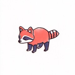 Obraz premium Charming Red Panda Illustration: A Delightfully Simple Digital Drawing. AI Generated