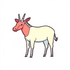 Fototapeta premium Charming Hand-Drawn Illustration of a Whimsical Antelope. AI Generated
