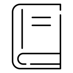 Closed book black line icon