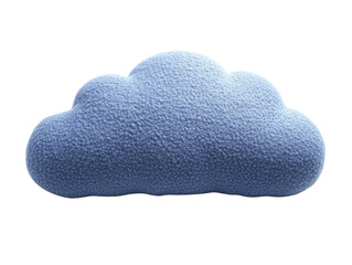 Soft blue cloud shaped cushion decor piece.