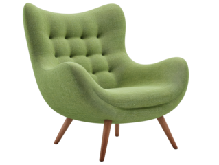 Stylish green armchair for modern interiors.