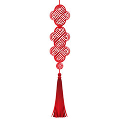 Obraz premium Traditional red tassel with intricate design.