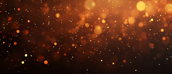 Obraz premium Golden bokeh lights, dark background, festive design, website overlay.