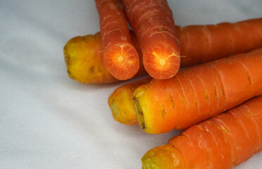fresh vegetable carrots isolated on white background