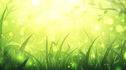 Fototapeta premium A simple green grass vector design set against a white background. The clean and minimalist illustration emphasizes the natural beauty of grass, making it ideal for environmental, nature,