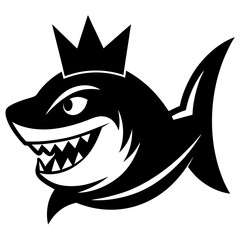 shark cartoon isolated on white