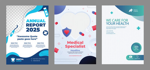 Medical Health Conference live webinar banner invitation and social media post template. Healthcare webinar invitation design. Healthcare banner template