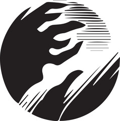 Modern abstract spiral symbol logo icon design as a silhouette depiction of a high-tech company mascot emblem